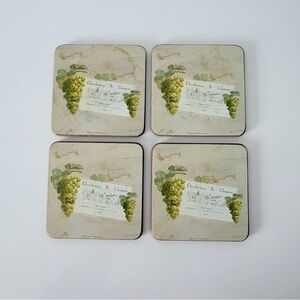 Set of 4 Coasters Chardonnay St Clement Frank M Norman Coffee Table Bar Cart